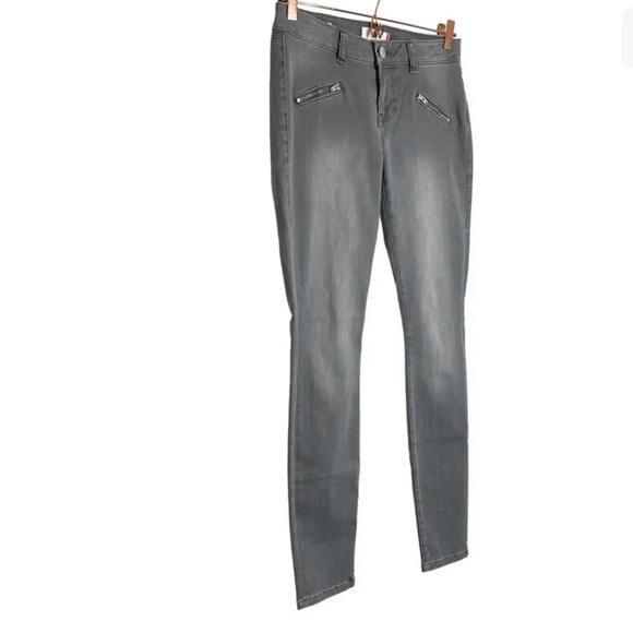 𝅺CAbi | Zipper Skinny Moto Jeans Distressed Denim Stretch Gray #5167 - Picture 3 of 8